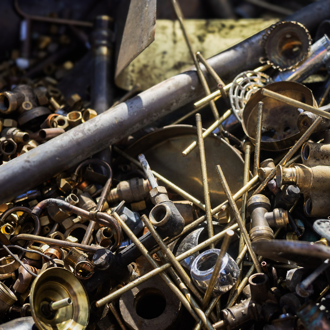 Yellow brass hardware