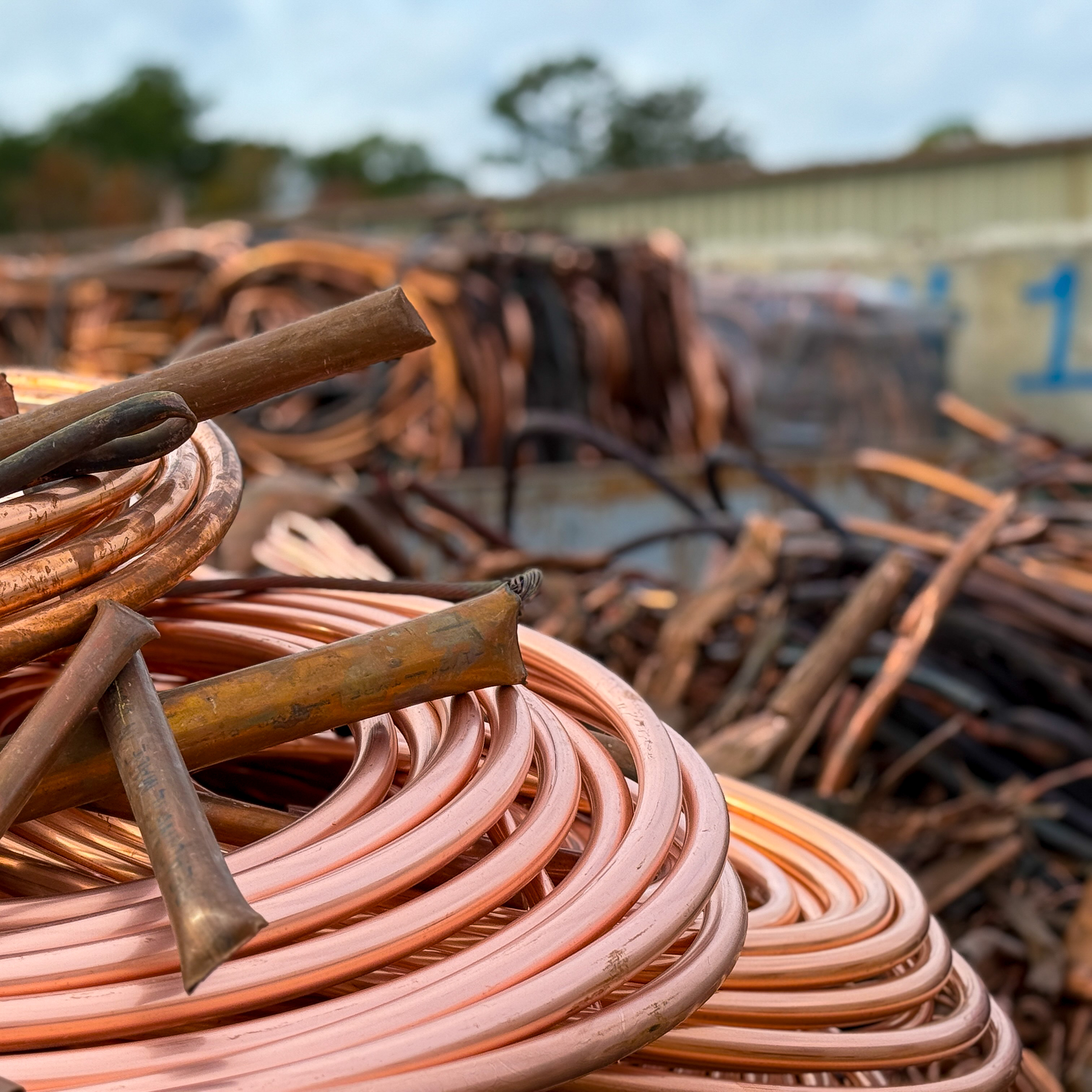 Bright clean copper pipe